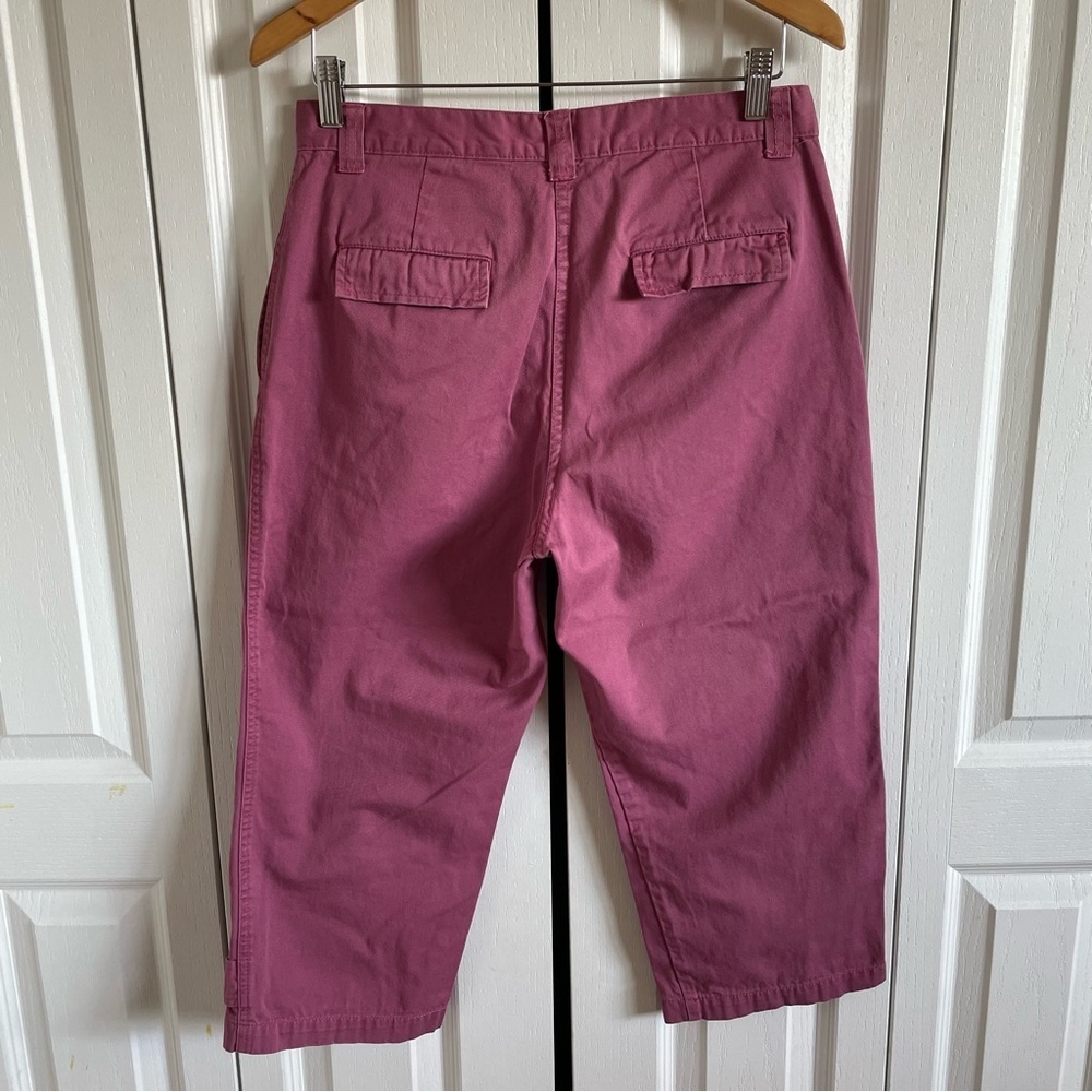 Christopher & Banks Cropped Pants Women’s 6 Pink Button Flap Pocket Y2K Casual - Picture 7 of 14